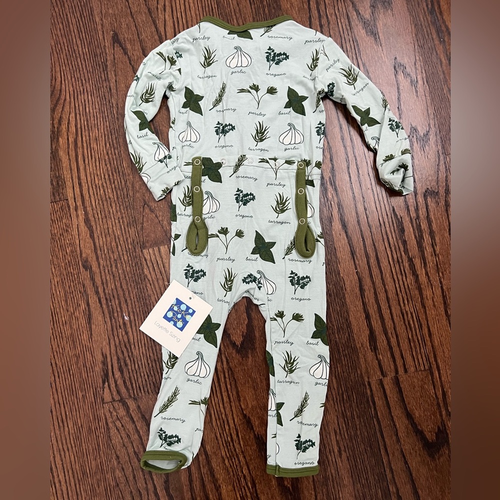 NWT Kickee pants Coverall with Zipper Aloe and Herbs 9-12m